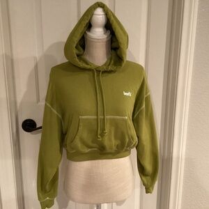 Levi’s Cropped Sweatshirt Size Small, Color Green